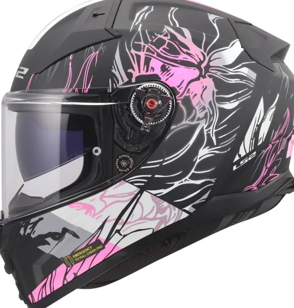 LS2 FF811 Vector II Darflo Black Pink-06> Integraalhelmen|Helmen Met Zonnevizier