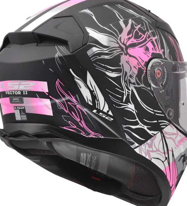 LS2 FF811 Vector II Darflo Black Pink-06> Integraalhelmen|Helmen Met Zonnevizier