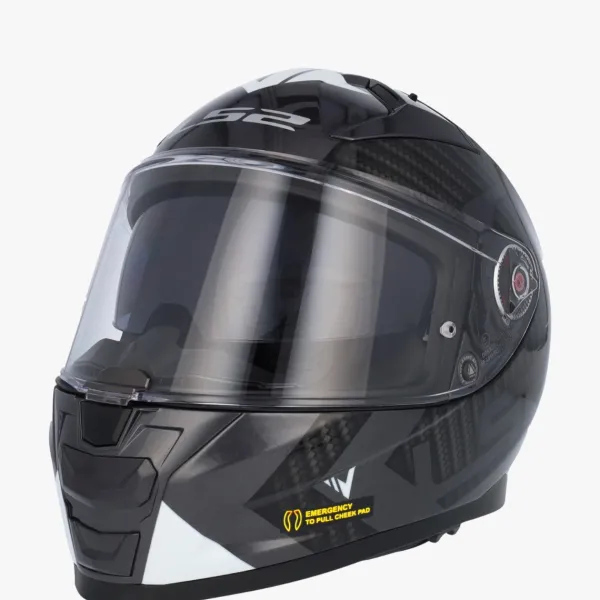 LS2 FF811 Vector II Splitter Black White 06> Integraalhelmen|Helmen Met Zonnevizier