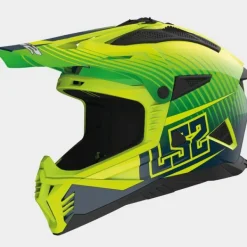 LS2 MX708 Fast II Duck Matt Green Fluo Yellow> Adventure Helmen|Crosshelmen