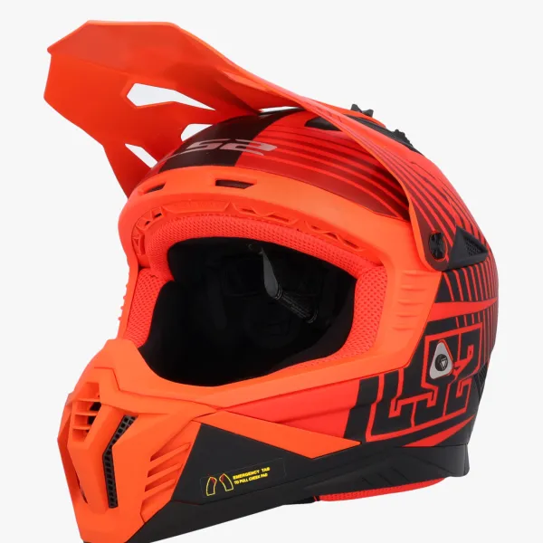 LS2 MX708 Fast II Duck Matt Orange Red> Adventure Helmen|Crosshelmen