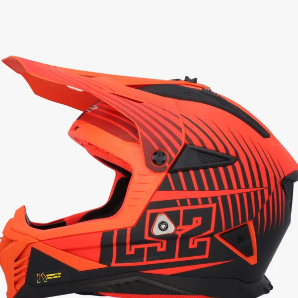 LS2 MX708 Fast II Duck Matt Orange Red> Adventure Helmen|Crosshelmen