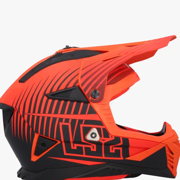 LS2 MX708 Fast II Duck Matt Orange Red> Adventure Helmen|Crosshelmen