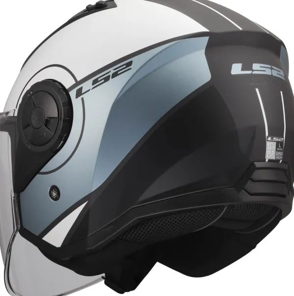 LS2 OF616 Airflow II Cover Grey Blue-06> Jethelmen