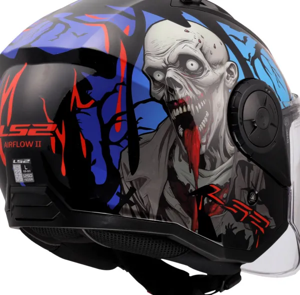 LS2 OF616 Airflow II Zombie Ii Black Red Blue-06> Jethelmen
