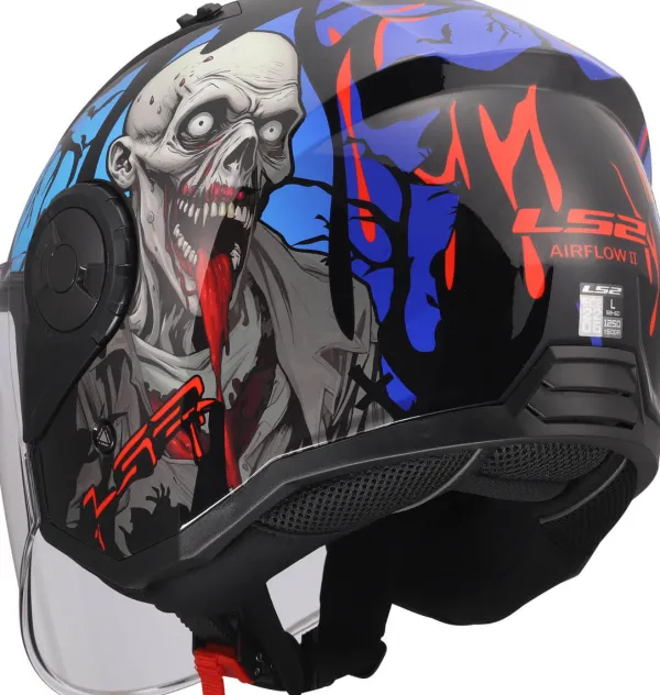 LS2 OF616 Airflow II Zombie Ii Black Red Blue-06> Jethelmen