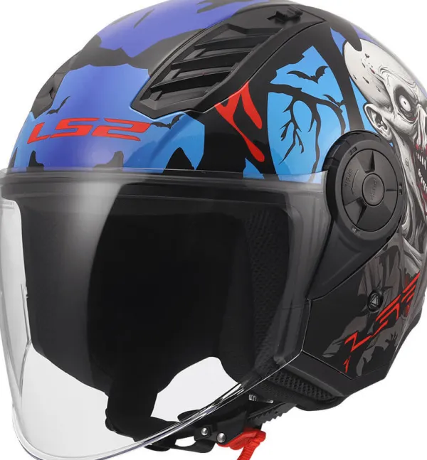 LS2 OF616 Airflow II Zombie Ii Black Red Blue-06> Jethelmen