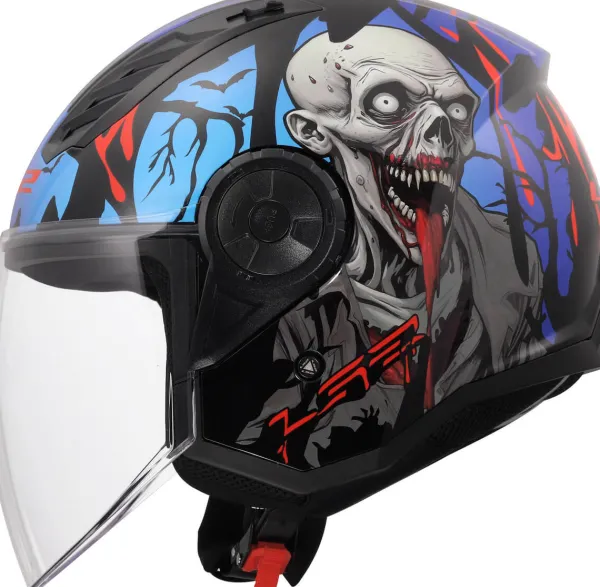 LS2 OF616 Airflow II Zombie Ii Black Red Blue-06> Jethelmen
