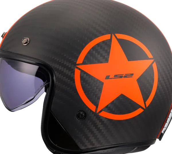 LS2 OF601 Bob II C Star Orange-06> Jethelmen|Helmen Met Zonnevizier