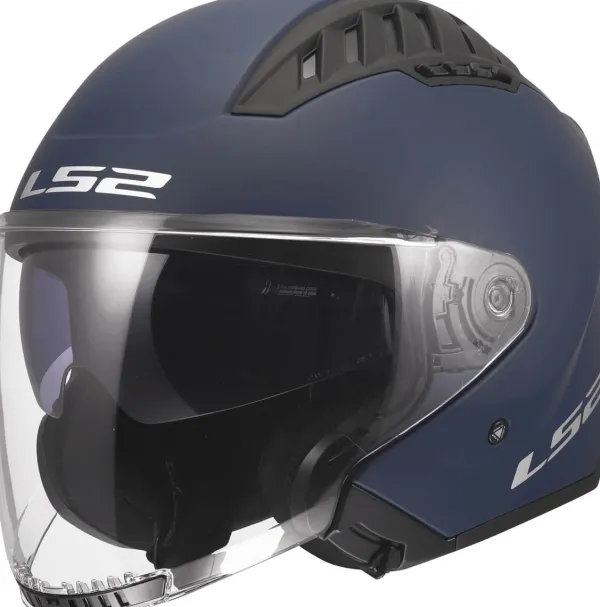 LS2 OF600 Copter II Solid Matt Navy Blue-06> Jethelmen|Helmen Met Zonnevizier