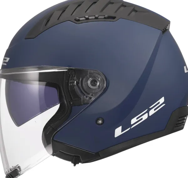 LS2 OF600 Copter II Solid Matt Navy Blue-06> Jethelmen|Helmen Met Zonnevizier