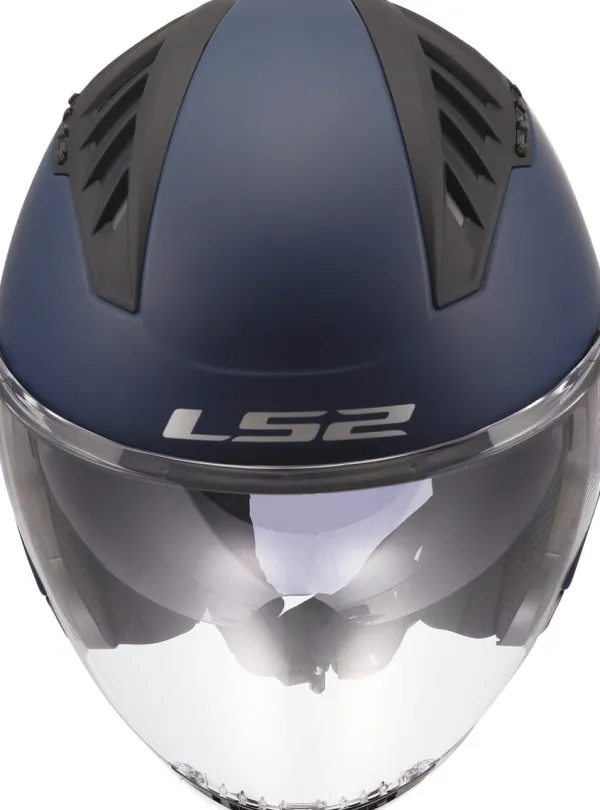 LS2 OF600 Copter II Solid Matt Navy Blue-06> Jethelmen|Helmen Met Zonnevizier