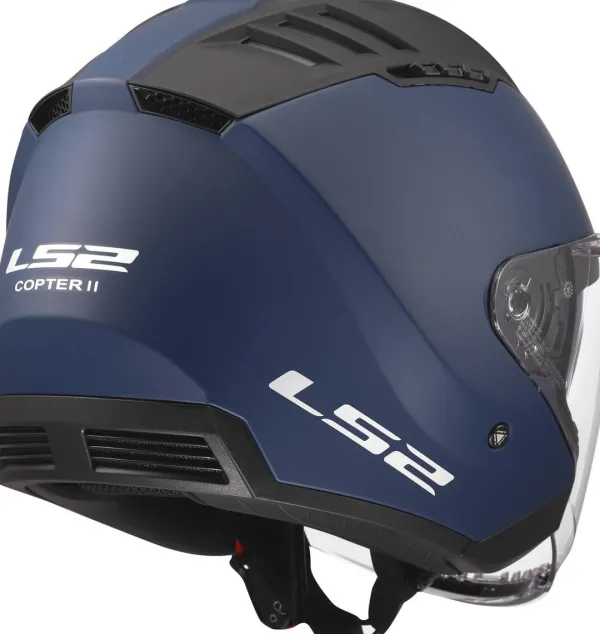 LS2 OF600 Copter II Solid Matt Navy Blue-06> Jethelmen|Helmen Met Zonnevizier
