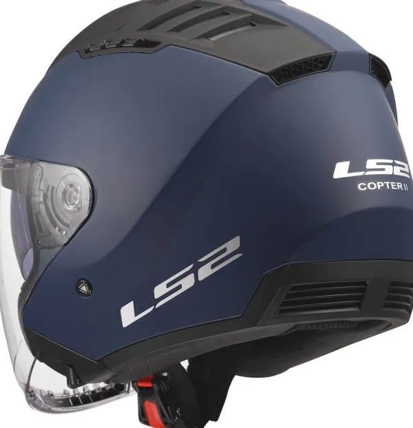 LS2 OF600 Copter II Solid Matt Navy Blue-06> Jethelmen|Helmen Met Zonnevizier