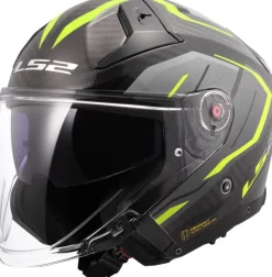LS2 OF603 Infinity II Carbon Urus H-Vis Yellow> Jethelmen|Helmen Met Zonnevizier