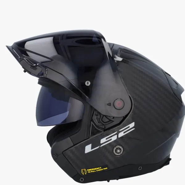 LS2 OF603 Infinity II Gloss Carbon> Jethelmen|Helmen Met Zonnevizier