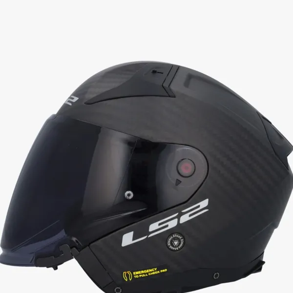 LS2 OF603 Infinity II Matt Carbon> Jethelmen|Helmen Met Zonnevizier