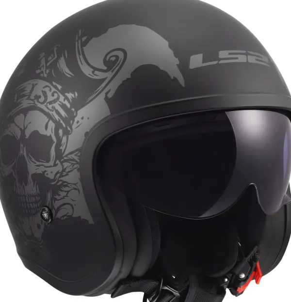 LS2 OF599 Spitfire II Willy Black Grey-06> Jethelmen|Helmen Met Zonnevizier