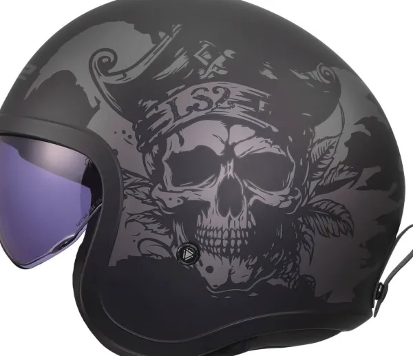 LS2 OF599 Spitfire II Willy Black Grey-06> Jethelmen|Helmen Met Zonnevizier