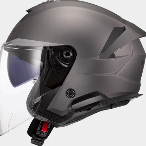 LS2 OF618 Verso II Solid Matt Titanium> Jethelmen|Helmen Met Zonnevizier