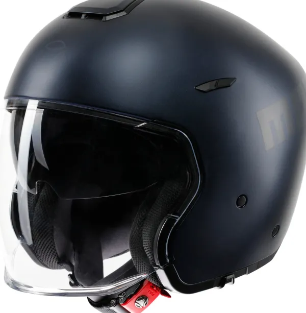 Momo AERO Mono Matt Deep Blue/Anthracite 006> Jethelmen|Helmen Met Zonnevizier