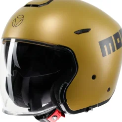 Momo AERO Mono Matt Gold/Dark Grey 005> Jethelmen|Helmen Met Zonnevizier