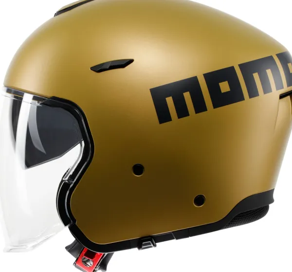 Momo AERO Mono Matt Gold/Dark Grey 005> Jethelmen|Helmen Met Zonnevizier