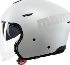 Momo AERO Mono Matt Pearl White/Grey 004> Jethelmen|Helmen Met Zonnevizier