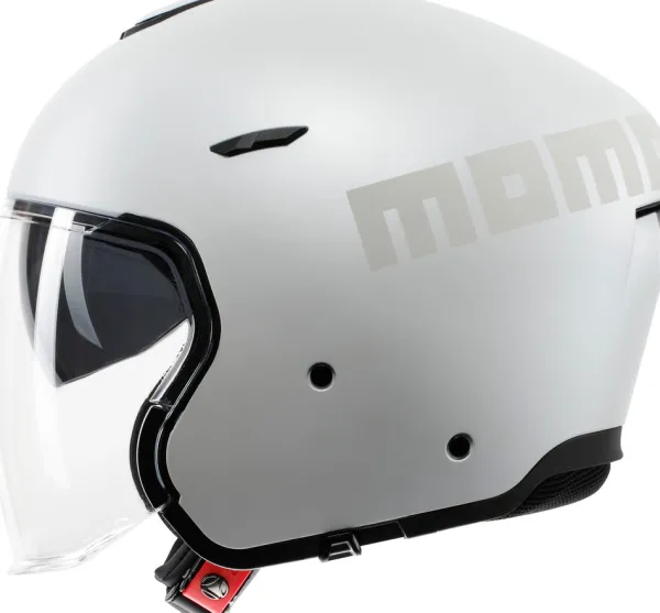 Momo AERO Mono Matt Pearl White/Grey 004> Jethelmen|Helmen Met Zonnevizier