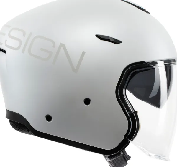 Momo AERO Mono Matt Pearl White/Grey 004> Jethelmen|Helmen Met Zonnevizier