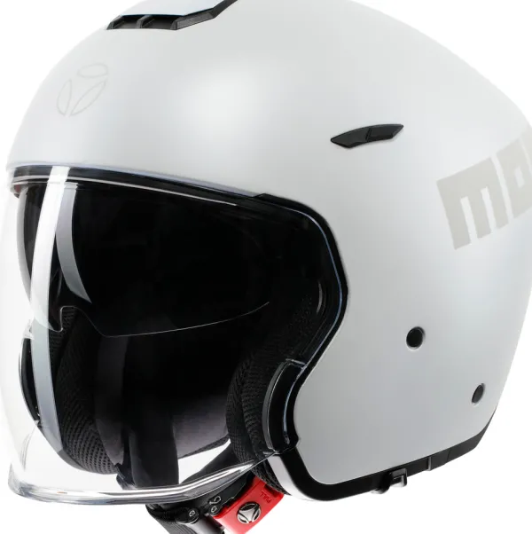 Momo AERO Mono Matt Pearl White/Grey 004> Jethelmen|Helmen Met Zonnevizier