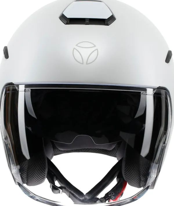 Momo AERO Mono Matt Pearl White/Grey 004> Jethelmen|Helmen Met Zonnevizier