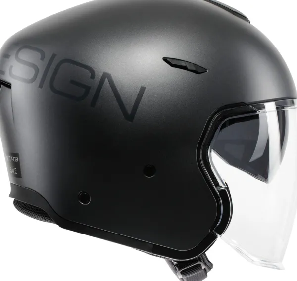 Momo AERO Mono Matt Titanium/Anthracite 002> Jethelmen|Helmen Met Zonnevizier