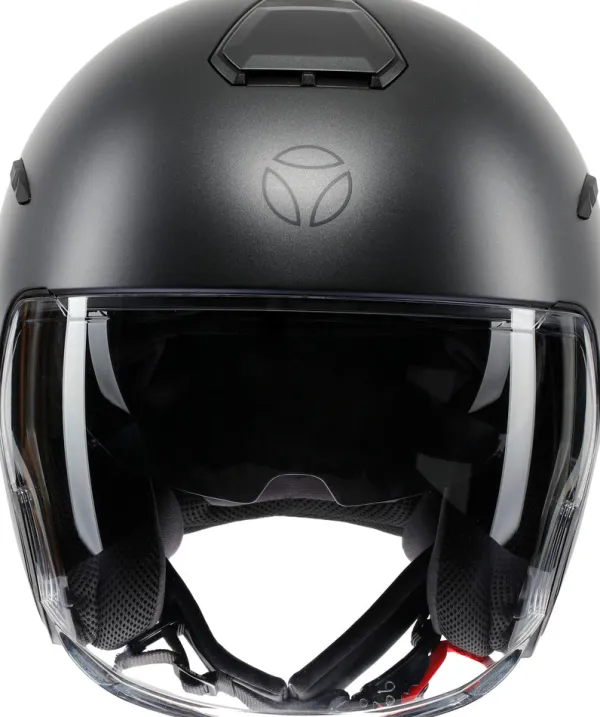 Momo AERO Mono Matt Titanium/Anthracite 002> Jethelmen|Helmen Met Zonnevizier