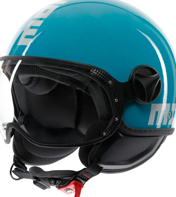 Momo FGTR Classic Candy Lake Blue/White 016> Jethelmen|Helmen Met Zonnevizier