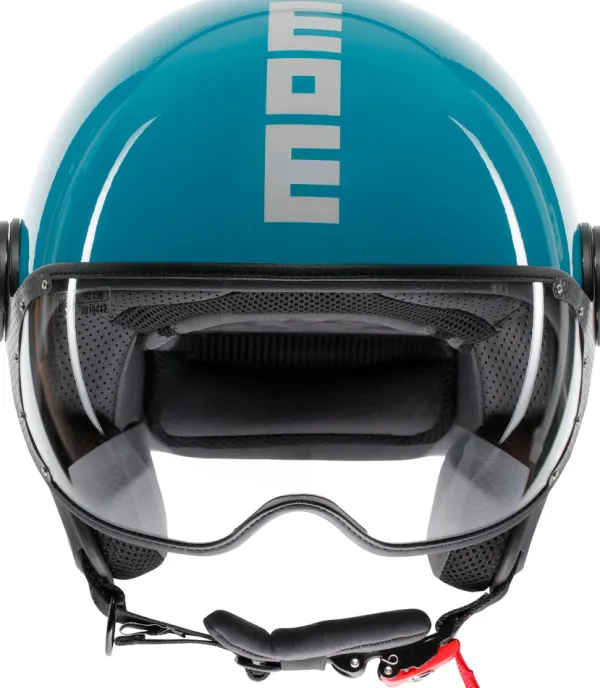 Momo FGTR Classic Candy Lake Blue/White 016> Jethelmen|Helmen Met Zonnevizier