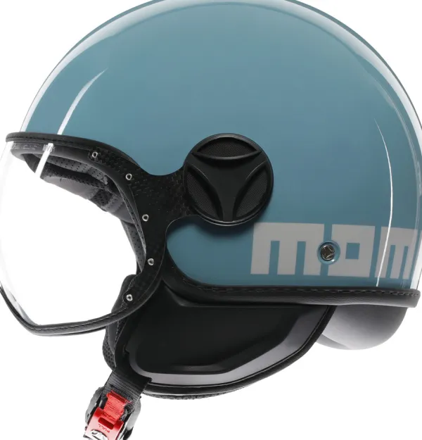 Momo FGTR Classic Candy Sky Blue/White 008> Jethelmen|Helmen Met Zonnevizier