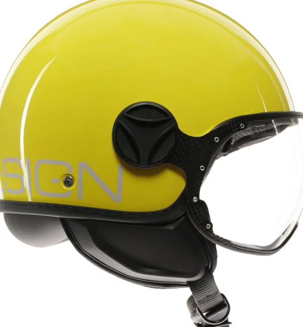 Momo FGTR Classic Candy Yellow/White 007> Jethelmen|Helmen Met Zonnevizier