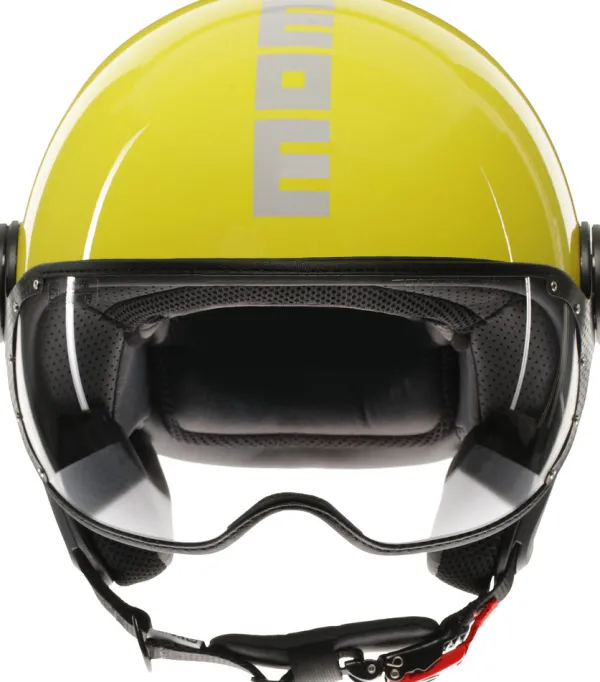 Momo FGTR Classic Candy Yellow/White 007> Jethelmen|Helmen Met Zonnevizier
