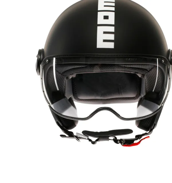 Momo FGTR Classic Mono Matt Black/White 001> Jethelmen|Helmen Met Zonnevizier