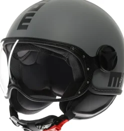 Momo FGTR Classic Mono Matt Grey/Black 002> Jethelmen|Helmen Met Zonnevizier