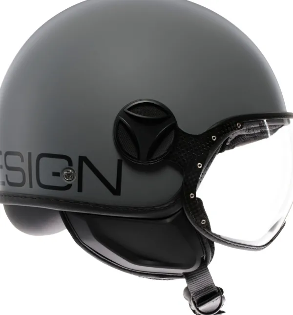 Momo FGTR Classic Mono Matt Grey/Black 002> Jethelmen|Helmen Met Zonnevizier