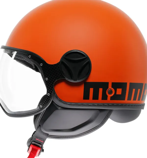 Momo FGTR Classic Mono Matt Orange/Black 018> Jethelmen|Helmen Met Zonnevizier