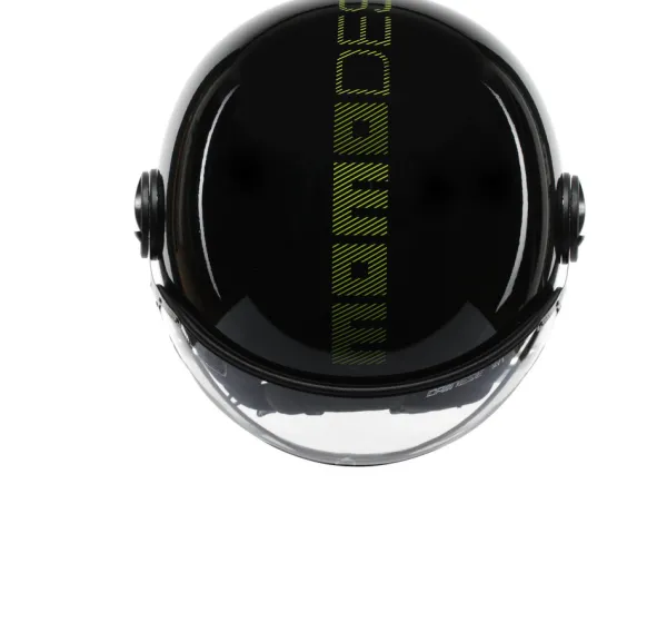 Momo FGTR Classic Stripes Black/Yellow Fluo 012> Jethelmen|Helmen Met Zonnevizier