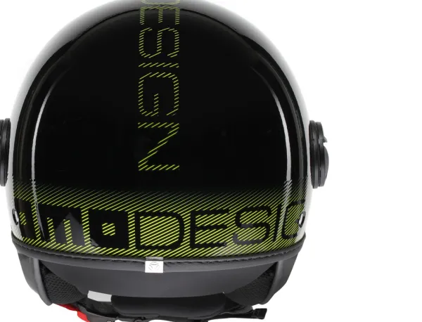 Momo FGTR Classic Stripes Black/Yellow Fluo 012> Jethelmen|Helmen Met Zonnevizier