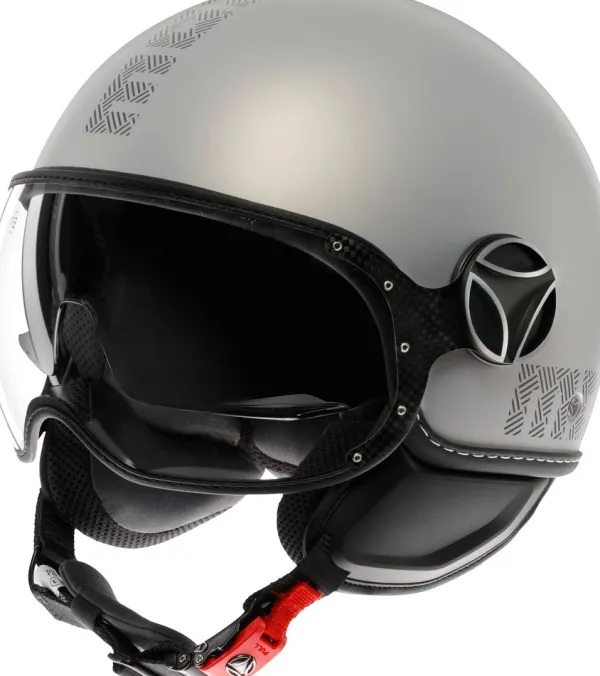 Momo FGTR Evo Hip Matt Grey/Cerulean Grey 009> Jethelmen|Helmen Met Zonnevizier