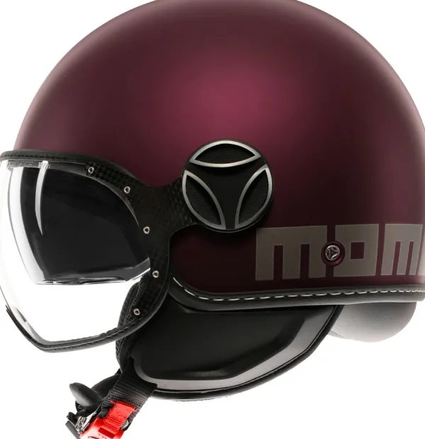 Momo FGTR Evo Mono Matt Amarena/Silver 005> Jethelmen|Helmen Met Zonnevizier