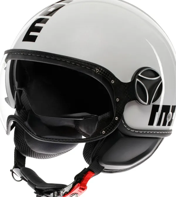 Momo FGTR Evo Mono White Quarz/Black 006> Jethelmen|Helmen Met Zonnevizier