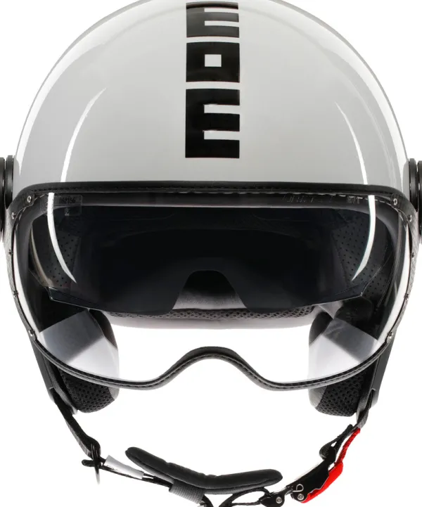 Momo FGTR Evo Mono White Quarz/Black 006> Jethelmen|Helmen Met Zonnevizier