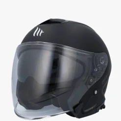 MT Jet Thunder 3 SV Matt Black> Jethelmen|Helmen Met Zonnevizier